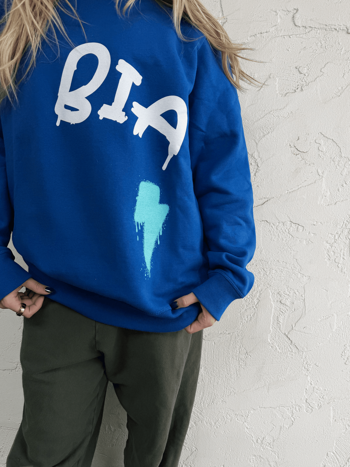 BIA Blue Graphic Crewneck